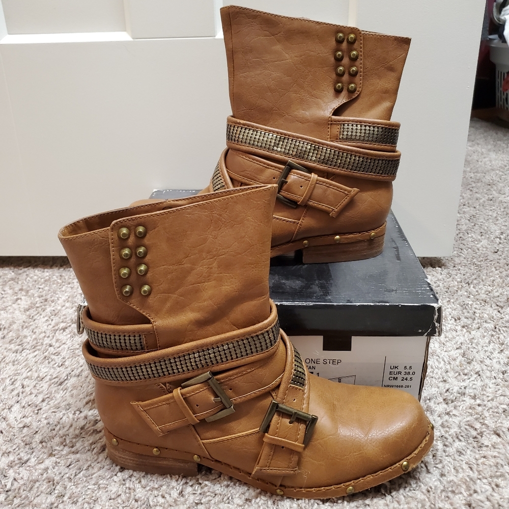 Tan booties